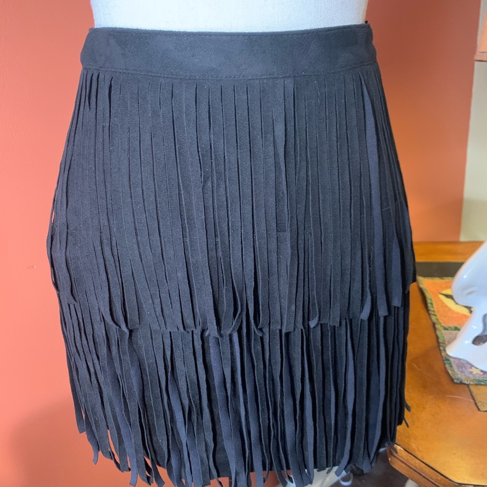 Divided by H&M Suede Fringe Skirt Size 2